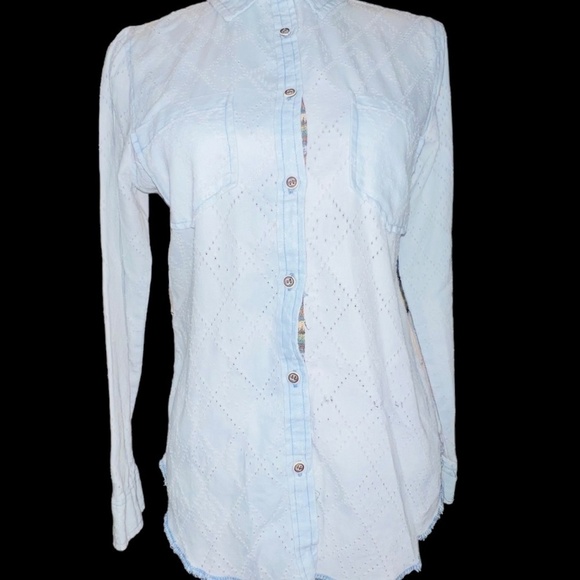 Bke Western Embroidered Aztec Button Down Size Medium Super Soft - Picture 2 of 6